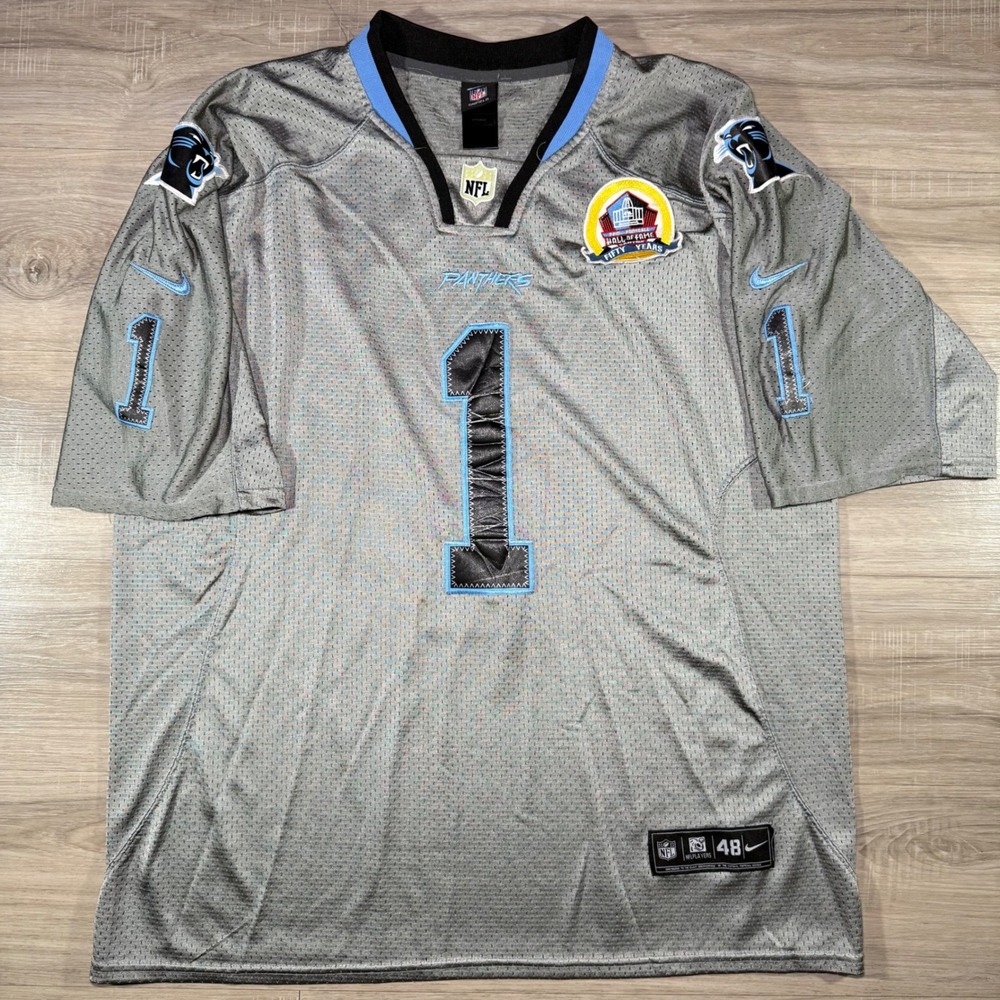 Nike On Field 50th Hall of Fame Carolina Panthers Cam Newton #1 NFL Jersey 48